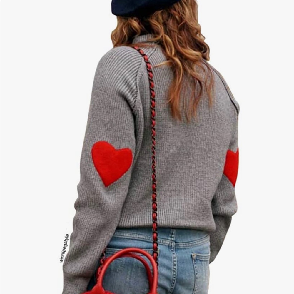 Chicwish hearts sleeve sweater